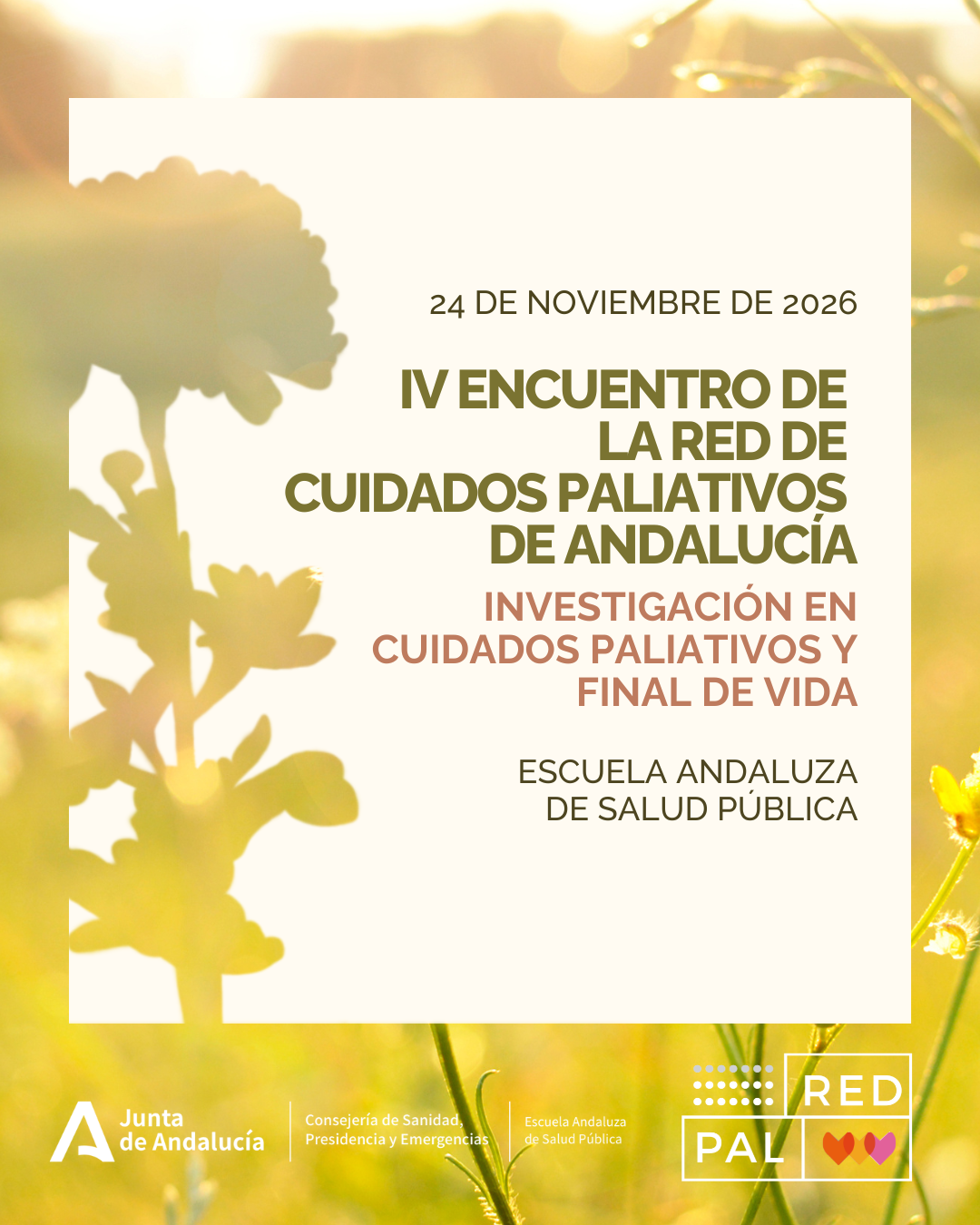 IV Encuentro de la Red de Cuidados Paliativos de Andalucía - Investigación en cuidados paliativos y final de vida